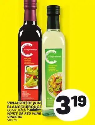 Marché Bonichoix VINAIGRE DE VIN BLANC OU ROUGE Compliments offer