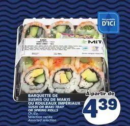 Marché Bonichoix SUSHI OR MAKI TRAY OR SPRING ROLLS offer