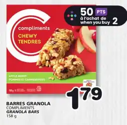Marches Tradition COMPLIMENTS GRANOLA BARS offer