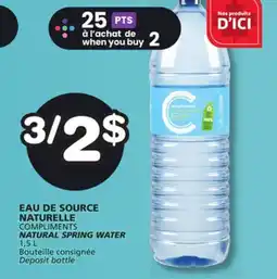 Marches Tradition COMPLIMENTS NATURAL SPRING WATER offer