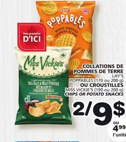 Marches Tradition LAY'S POPPABLES (170 or 200 g) MISS VICKIE'S (190 or 200 g) CHIPS OR POTATO SNACKS offer