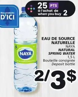 Marches Tradition SOURCE NATURELLE NAYA NATURAL SPRING WATER offer