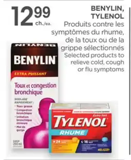 Proxim BENYLIN, TYLENOL Selected products to relieve cold, cough or flu symptoms offer