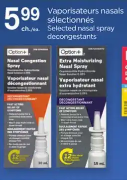 Proxim OPTION+ Selected nasal spray decongestants offer