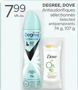 Proxim DEGREE, DOVE Selected antiperspirants offer