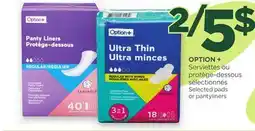 Proxim OPTION + Selected pads or pantyliners offer