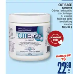 Jean Coutu CUTIBASE Ceramyd Face and body moisturizing creams offer
