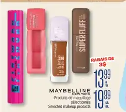 Jean Coutu MAYBELLINE Selected makeup products offer