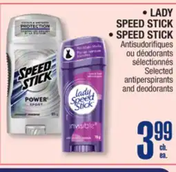 Jean Coutu LADY SPEED STICK, SPEED STICK Selected antiperspirants and deodorants offer