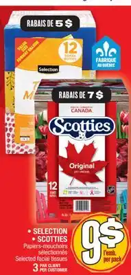 Jean Coutu SELECTION, SCOTTIES Selected facial tissues offer