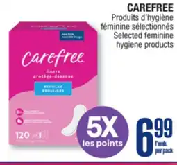 Jean Coutu CAREFREE Selected feminine hygiene products offer