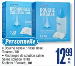 Jean Coutu PERSONNELLE Nasal rinse, Saline solution refills Sachets offer