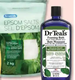 Jean Coutu PERSONNELLE Selected Epsom salts, DR TEAL'S Selected bathtime products offer