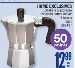 Jean Coutu HOME EXCLUSIVES Espresso coffee maker 6 tasses cups offer