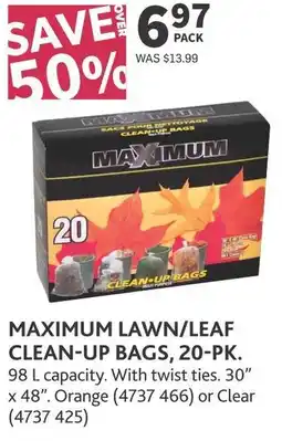 Co-op Maximum lawn/leaf clean-up bags offer