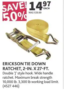 Co-op Erickson tie down ratchet, offer