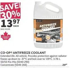 Co-op Co-op antifreeze coolant offer