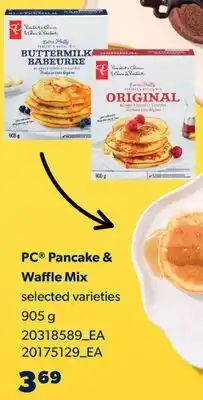 Real Canadian Superstore PC PANCAKE & WAFFLE MIX, 905 G offer