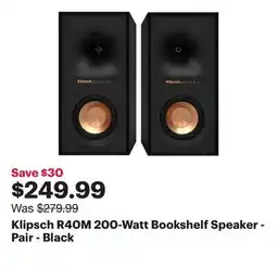 Best Buy Klipsch R40M 200-Watt Bookshelf Speaker - Pair - Black offer