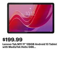 Best Buy Lenovo Tab M11 11 128GB Android 13 Tablet with MediaTek Helio G88 8-Core Processor - Luna Grey offer