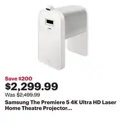 Best Buy Samsung The Premiere 5 4K Ultra HD Laser Home Theatre Projector (SP-LPF5DSAXXZC) offer