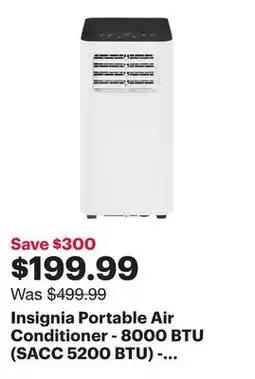 Best Buy Insignia Portable Air Conditioner - 8000 BTU (SACC 5200 BTU) - White/Black - Only at Best Buy offer