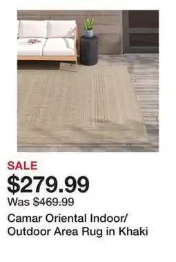 Wayfair Camar Oriental Indoor/Outdoor Area Rug in Khaki offer