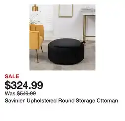 Wayfair Savinien Upholstered Round Storage Ottoman offer