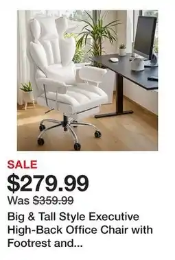 Wayfair Big & Tall Style Executive High-Back Office Chair with Footrest and Lumbar Support offer