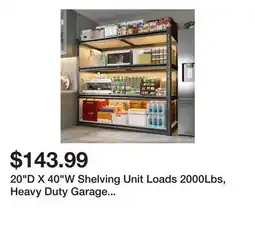 Wayfair 20D X 40W Shelving Unit Loads 2000Lbs, Heavy Duty Garage Shelving, Adjustable Metal Storage Shelves offer
