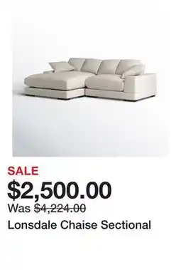 Wayfair Lonsdale Chaise Sectional offer