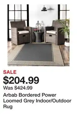 Wayfair Arbab Bordered Power Loomed Grey Indoor/Outdoor Rug offer