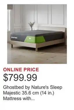 Costco Ghostbed by Nature's Sleep Majestic 35.6 cm (14 in.) Mattress with Cooling Gel Memory Foam offer