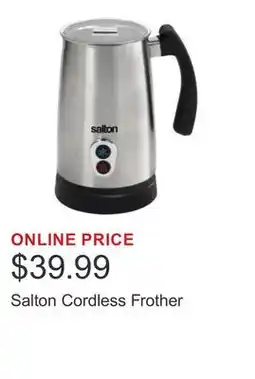Costco Salton Cordless Frother offer