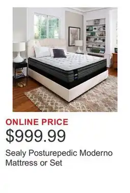 Costco Sealy Posturepedic Moderno Mattress or Set offer