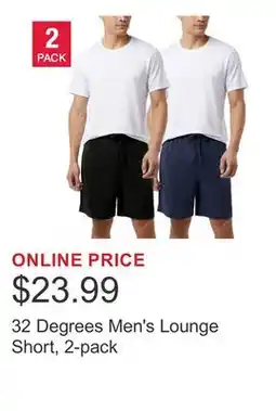 Costco 32 Degrees Men's Lounge Short, 2-pack offer