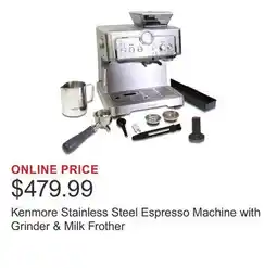 Costco Kenmore Stainless Steel Espresso Machine with Grinder & Milk Frother offer