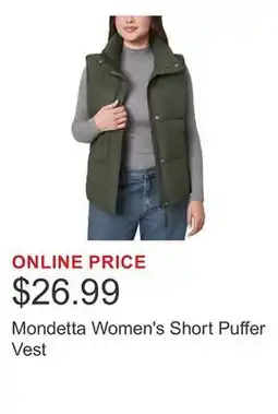 Costco Mondetta Women's Short Puffer Vest offer