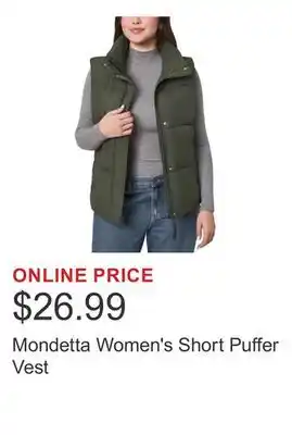 Costco Mondetta Women's Short Puffer Vest offer