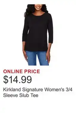 Costco Kirkland Signature Women's 3/4 Sleeve Slub Tee offer