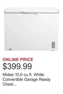 Costco Midea 10.0 cu ft. White Convertible Garage Ready Chest Refrigerator/Freezer offer