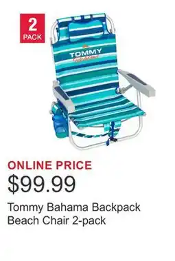 Costco Tommy Bahama Backpack Beach Chair 2-pack offer