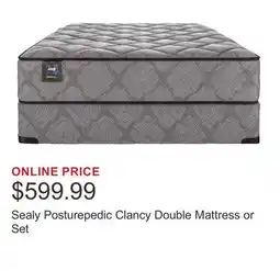 Costco Sealy Posturepedic Clancy Double Mattress or Set offer