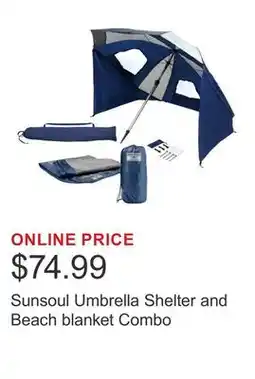 Costco Sunsoul Umbrella Shelter and Beach blanket Combo offer