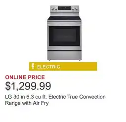 Costco LG 30 in 6.3 cu ft. Electric True Convection Range with Air Fry offer