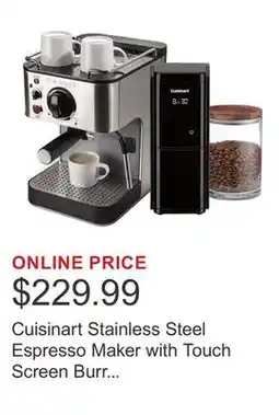 Costco Cuisinart Stainless Steel Espresso Maker with Touch Screen Burr Mill Coffee Grinder offer