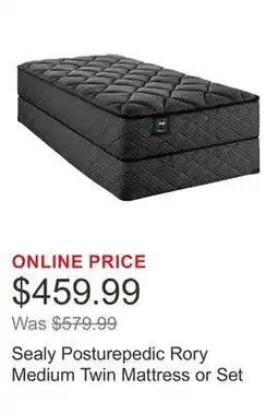 Costco Sealy Posturepedic Rory Medium Twin Mattress or Set offer