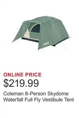 Costco Coleman 8-Person Skydome Waterfall Full Fly Vestibule Tent offer