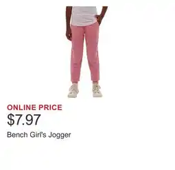 Costco Bench Girl's Jogger offer