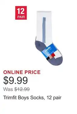 Costco Trimfit Boys Socks, 12 pair offer